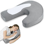 Side Sleeper Pillow with Arm Hole, Ergonomic Memory Foam Arm Pillow for Shoulder Comfort, Side Sleeping Support for Neck and Back, Removable Washable Cover, for Side  Sleepers - White - Size 58cm*43cm