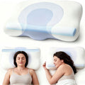 Cervical Neck Pillow - Memory Foam Pillows for Ergonomic Orthopedic Pillow for Neck Pain Relief, Double - Sided Design Shape Gently Cradles Head & Provides for Side & Back Sleepers