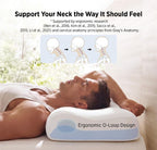 Cervical Neck Pillow - Memory Foam Pillows for Ergonomic Orthopedic Pillow for Neck Pain Relief, Double - Sided Design Shape Gently Cradles Head & Provides for Side & Back Sleepers