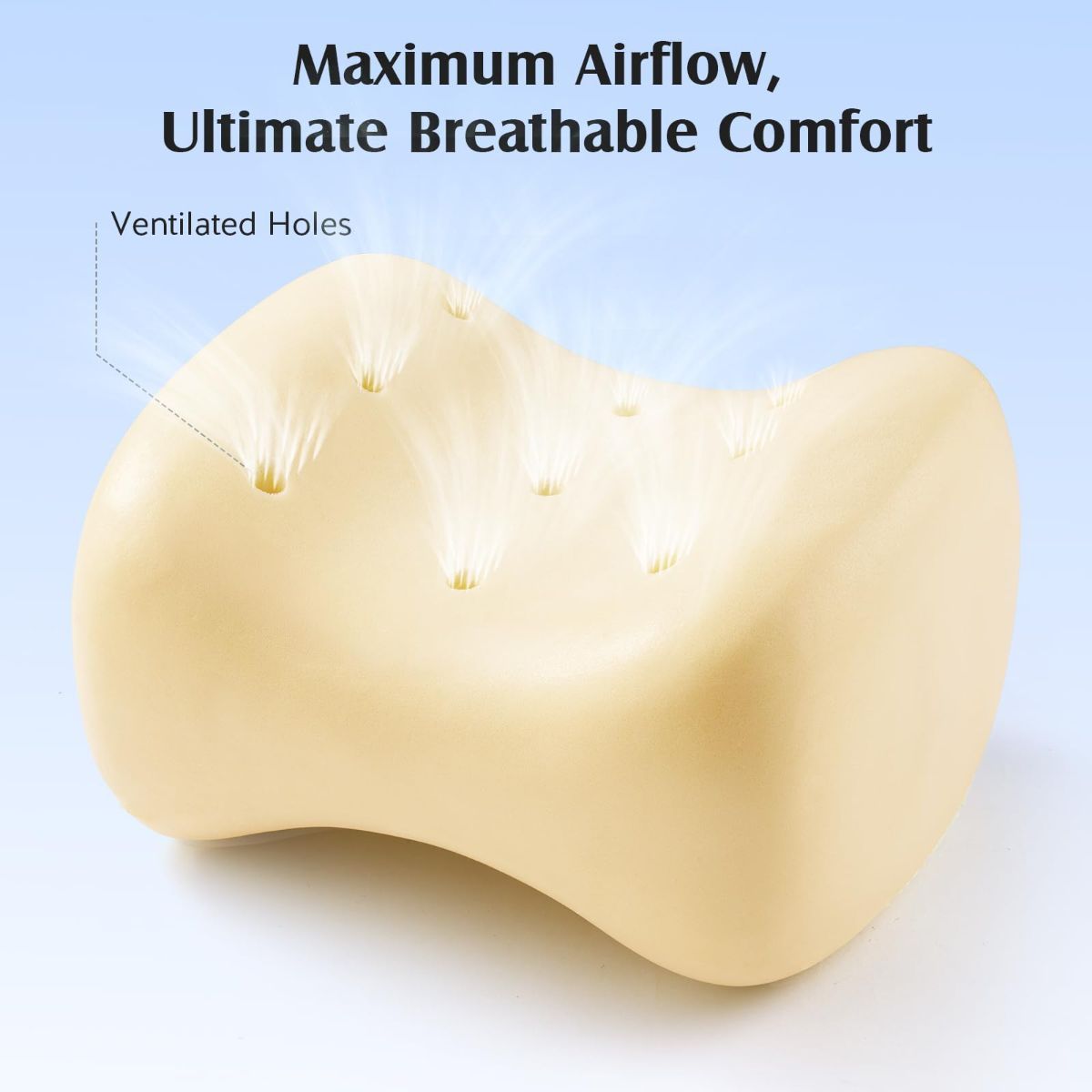 Knee Pillow for Side Sleepers, Memory Foam Leg Pillow with Adjustable & Detachable Strap, Ergonomic Support for Back, Hip, Knee, Sciatica Pain Relief - Blue - Size 30cm*21cm