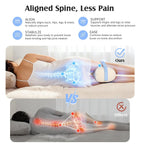 Knee Pillow for Side Sleepers, Memory Foam Leg Pillow with Adjustable & Detachable Strap, Ergonomic Support for Back, Hip, Knee, Sciatica Pain Relief - Blue - Size 30cm*21cm
