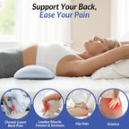 Inflatable Lumbar Support Pillow for Bed with Customized Lower Back Pain Relief & Support, Memory Foam Back Support for Side & Back Sleeping, Bed Pillow for Driving, Resting, Breathable Cover