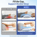 Inflatable Lumbar Support Pillow for Bed with Customized Lower Back Pain Relief & Support, Memory Foam Back Support for Side & Back Sleeping, Bed Pillow for Driving, Resting, Breathable Cover