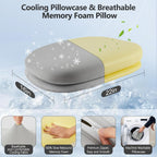 Cooling Memory Foam Pillow – 6-in-1 Adjustable Height & Firmness for All Sleep Positions (Gray)