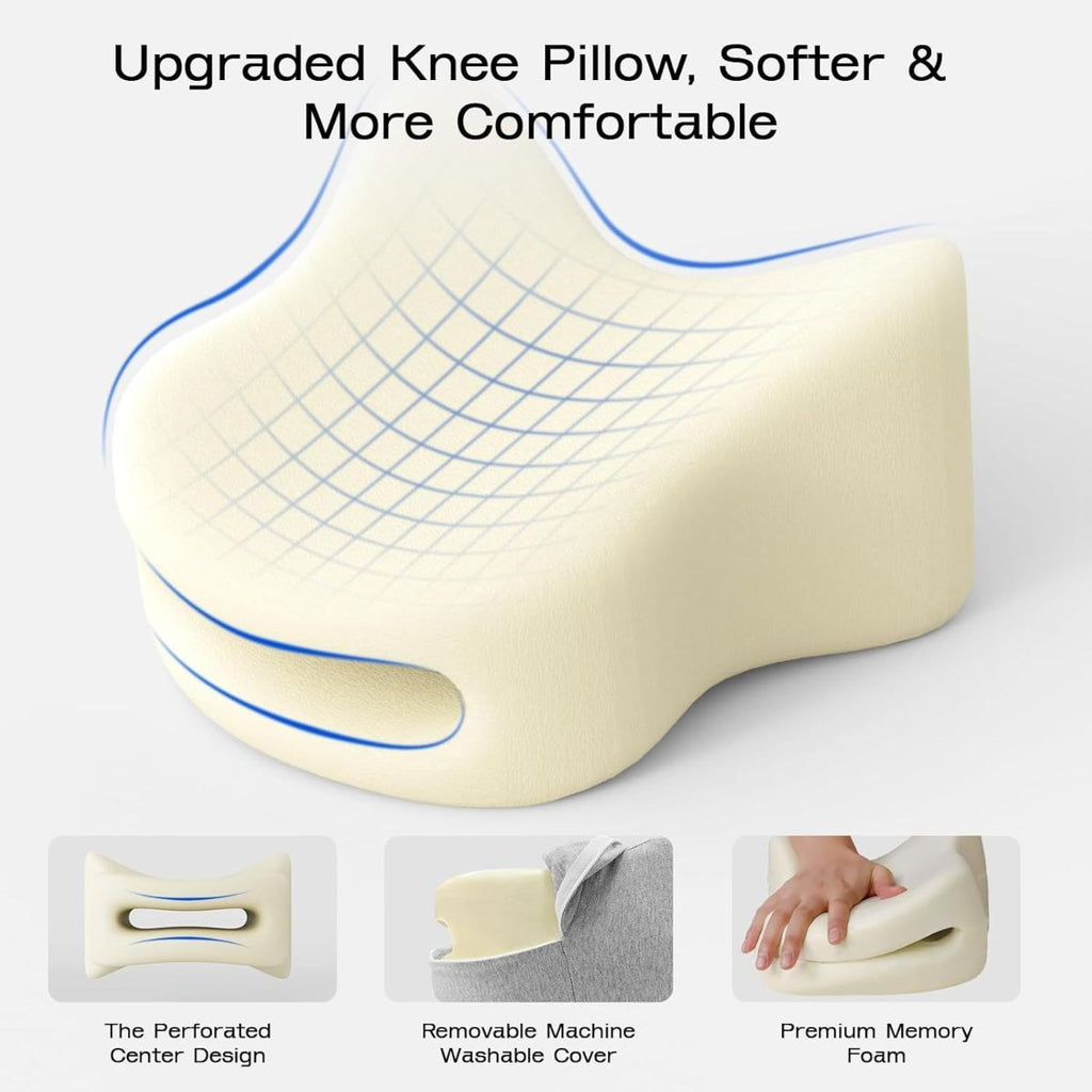 Legacy Leg & Knee Foam Support Pillow for Side Sleepers Soothing Relief for Back, Hips, Knees, Joints, Nerves & Muscles - Blue - Size 25.5cm*23cm