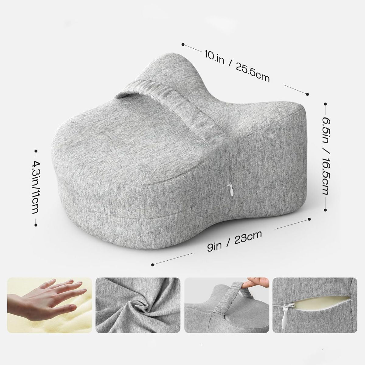 Legacy Leg & Knee Foam Support Pillow for Side Sleepers Soothing Relief for Back, Hips, Knees, Joints, Nerves & Muscles - Purple - Size 25.5cm*23cm