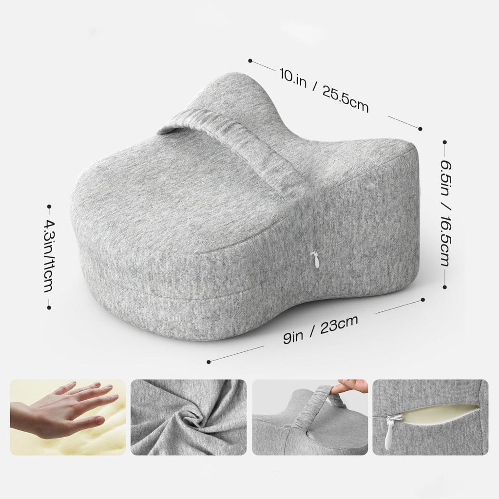 Legacy Leg & Knee Foam Support Pillow for Side Sleepers Soothing Relief for Back, Hips, Knees, Joints, Nerves & Muscles - White - Size 25.5cm*23cm