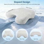Side Sleeper Pillow for Adults with Arm Holes, Slow Rebound Memory Foam Arm Pillow for Comfortable Neck and Shoulder Support, Multi-Position Sleeping Pillow for Side Back Stomach Sleepers - White - Size 58cm*40cm*42cm