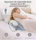 Pregnancy Pillows for Sleeping, Memory Foam Maternity Pillow Support for Back Belly HIPS, Adjustable Travel Wedge Pillow for Pregnant Women, Side Sleeping Pregnant Pillows with Cooling Pillowcase - Gray - Size 27.5in*15.7in