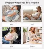 Pregnancy Pillows for Sleeping, Memory Foam Maternity Pillow Support for Back Belly HIPS, Adjustable Travel Wedge Pillow for Pregnant Women, Side Sleeping Pregnant Pillows with Cooling Pillowcase - Gray - Size 27.5in*15.7in