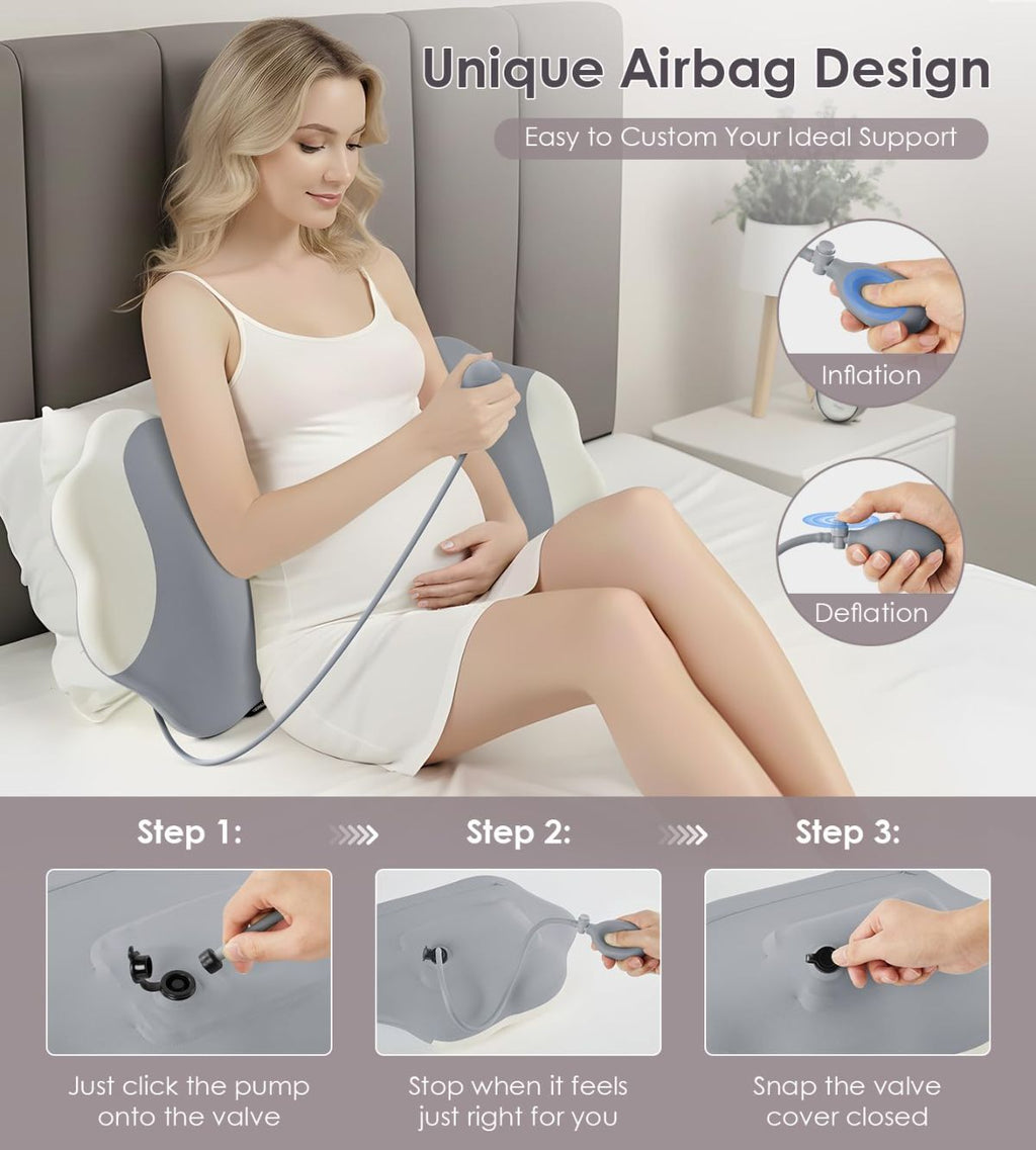 Pregnancy Pillows for Sleeping, Memory Foam Maternity Pillow Support for Back Belly HIPS, Adjustable Travel Wedge Pillow for Pregnant Women, Side Sleeping Pregnant Pillows with Cooling Pillowcase - Pink - Size 27.5in*15.7in
