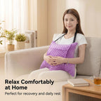 Hysterectomy Recovery Pillow with 2 Pocket for Abdominal Surgery, Hysterectomy Recovery Must Haves Essentials Abdominal Pillow Post Surgery Gifts for Women - Beige - Size 21.5in*18.5in*14.5in
