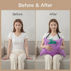 Hysterectomy Recovery Pillow with 2 Pocket for Abdominal Surgery, Hysterectomy Recovery Must Haves Essentials Abdominal Pillow Post Surgery Gifts for Women - Gray - Size 21.5in*18.5in*14.5in