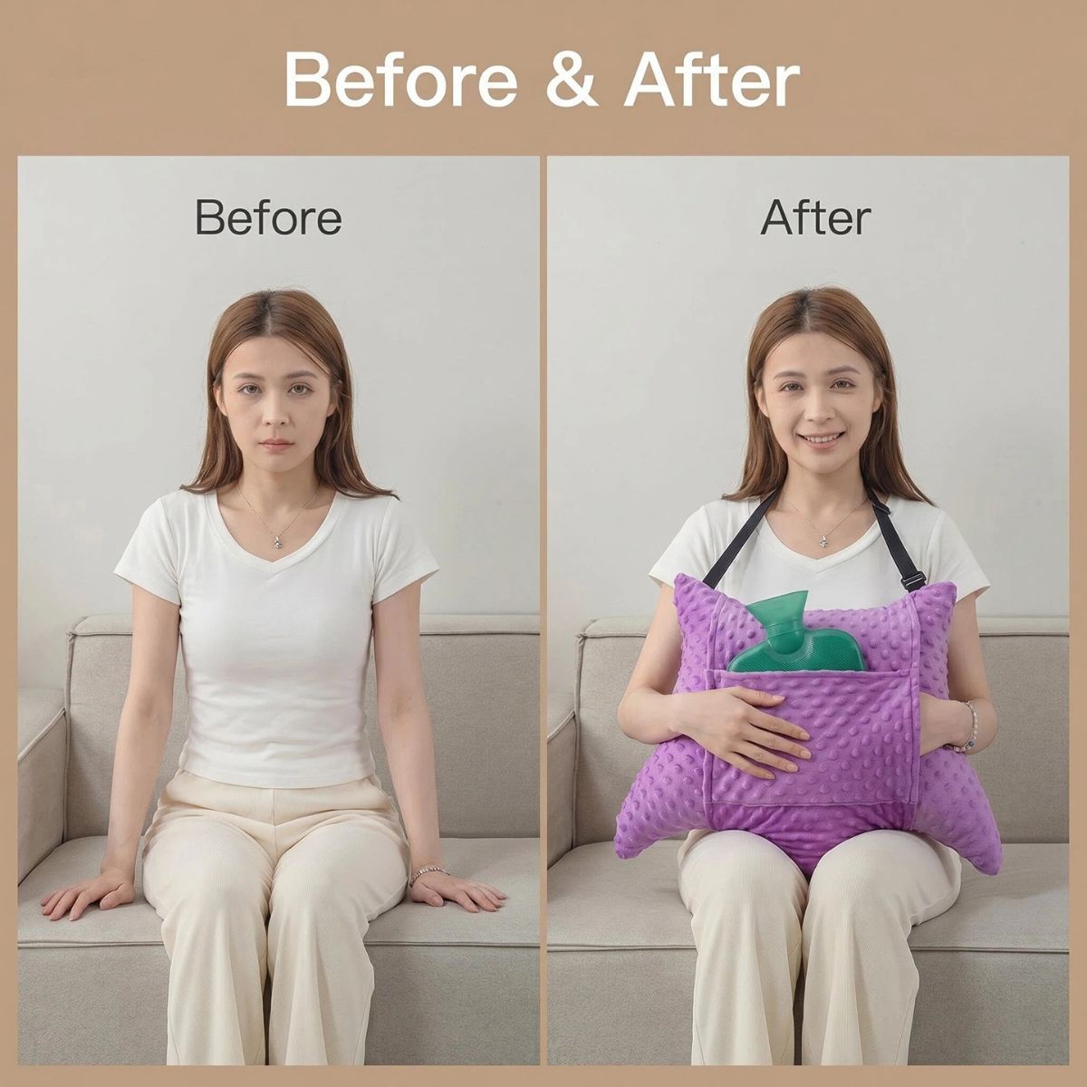 Hysterectomy Recovery Pillow with 2 Pocket for Abdominal Surgery, Hysterectomy Recovery Must Haves Essentials Abdominal Pillow Post Surgery Gifts for Women - Gray - Size 21.5in*18.5in*14.5in