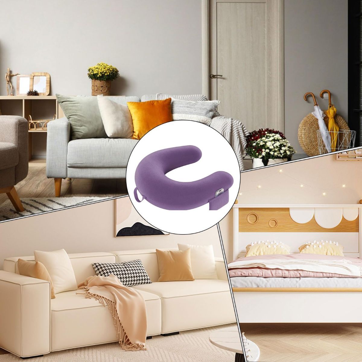 Reading Lap Pillow Ergonomic U Shape Cushion | Reading Pillow for Bed for Adults Elbow Rest Reduces Fatigue Desk Couch Floor Sofa Sitting Working Crocheting Writing - Gray - Size 40cm*34cm