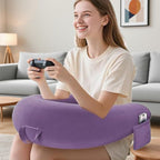 Reading Lap Pillow Ergonomic U Shape Cushion | Reading Pillow for Bed for Adults Elbow Rest Reduces Fatigue Desk Couch Floor Sofa Sitting Working Crocheting Writing - Navy - Size 40cm*34cm