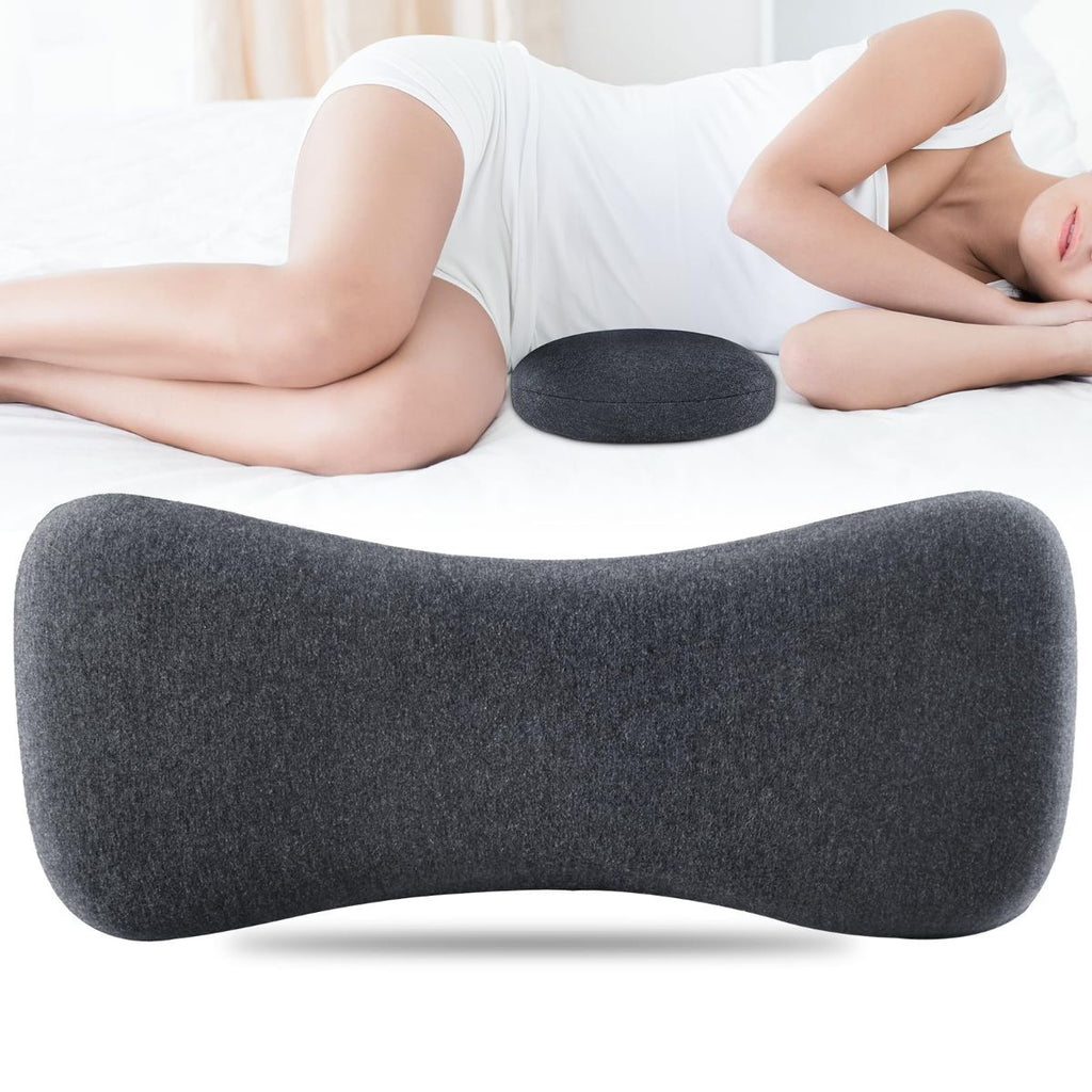 Lumbar Support Pillow for Sleeping Memory Foam Lumbar Pillow for Lower Back Pain Relief Back Support Pillow for Side,Back and Stomach Sleepers-Bed Wedge Bolster Pillow Bed Rest Pillow(Gray)
