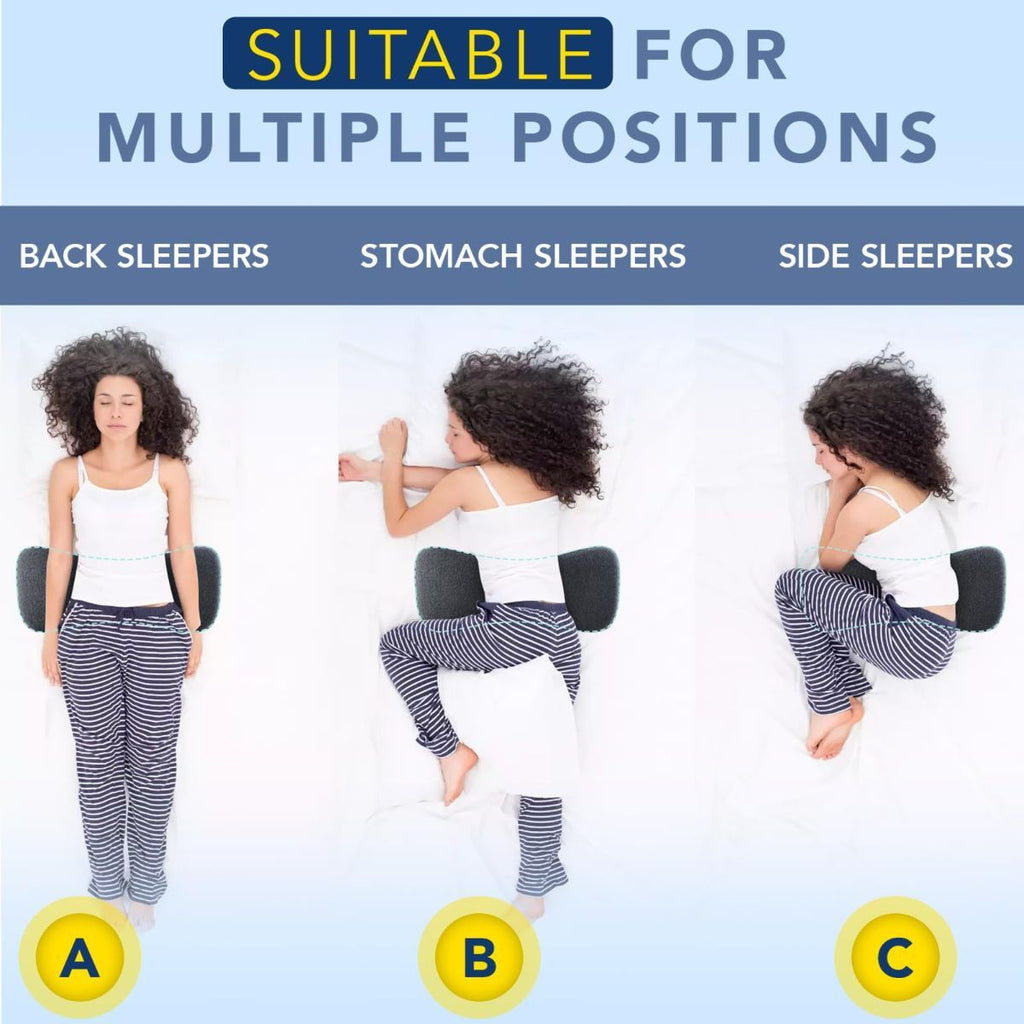 Lumbar Support Pillow for Sleeping Memory Foam Lumbar Pillow for Lower Back Pain Relief Back Support Pillow for Side,Back and Stomach Sleepers-Bed Wedge Bolster Pillow Bed Rest Pillow(Gray)