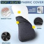 Lumbar Support Pillow for Sleeping Memory Foam Lumbar Pillow for Lower Back Pain Relief Back Support Pillow for Side,Back and Stomach Sleepers-Bed Wedge Bolster Pillow Bed Rest Pillow(Gray)