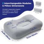 Side Sleeper Pillow - Face & Neck Relief, Dual-Mode 2-in-1, 60D Memory Foam, Dual-Height: 4" & 5", Cervical Support for Side Sleepers, Cooling Washable Cover - Gray - Size 60cm*38cm