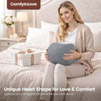 Knee Pillow for Side Sleepers, Supportive Memory Foam Leg Pillow for Side Sleeping with Elastic Strap, Heart-Shape Pillow Between Legs for Pain Relief on Sciatica, Hip Joints - Dark Gray - Size 10.6in*11in