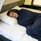 Sleep Pod - Wearable Blanket Hoodie for Anxiety Relief & Deep Sleep, Portable Personal Sleeping Bag for Travel, Camping and Cozy Lounging - Blue - Size 140cm*40cm