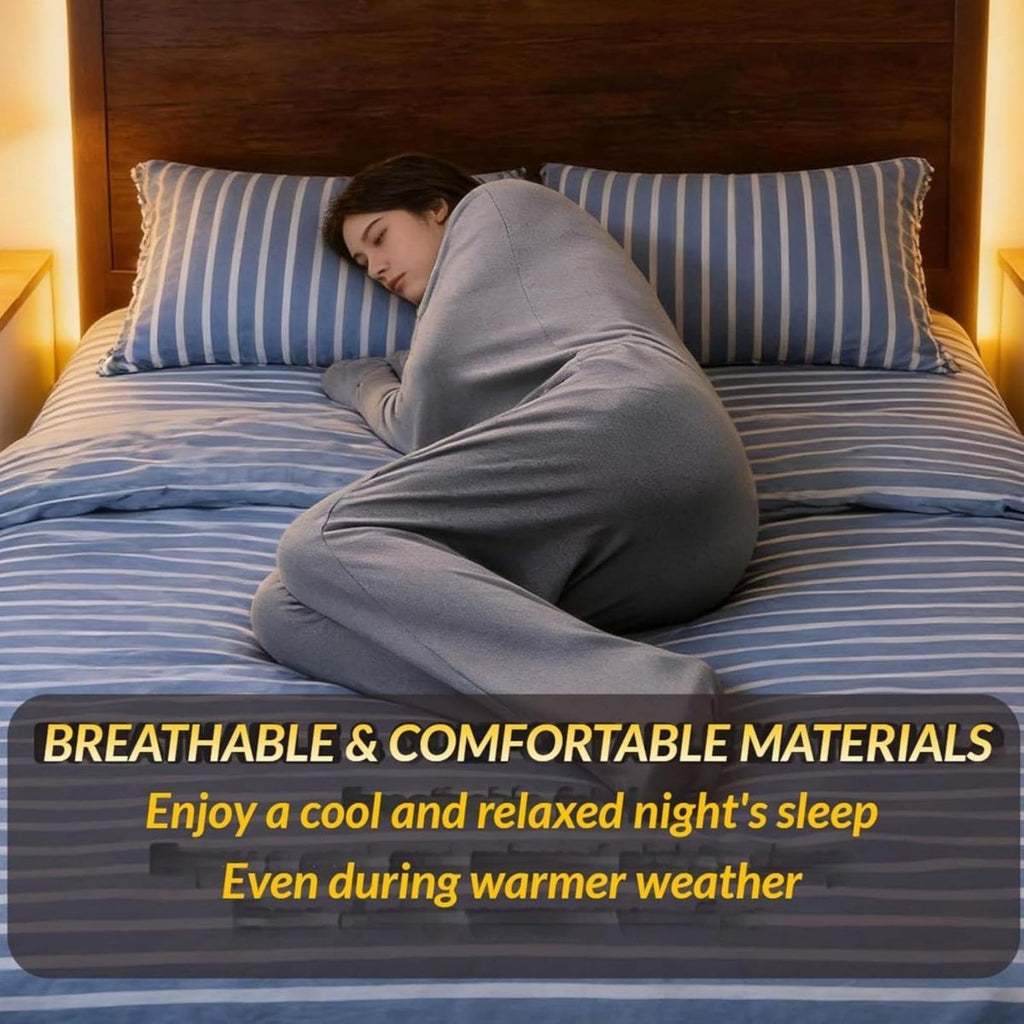 Sleep Pod - Wearable Blanket Hoodie for Anxiety Relief & Deep Sleep, Portable Personal Sleeping Bag for Travel, Camping and Cozy Lounging - Blue - Size 150cm*40cm