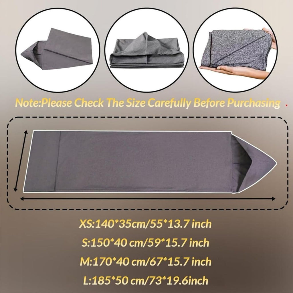 Sleep Pod - Wearable Blanket Hoodie for Anxiety Relief & Deep Sleep, Portable Personal Sleeping Bag for Travel, Camping and Cozy Lounging - Gray - Size 170cm*40cm