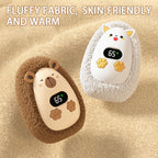 Rechargeable Hand Warmer Plush Animal Hand Warmer USB Hand Warmer 3-Setting - White - Size Fits Adult Hands