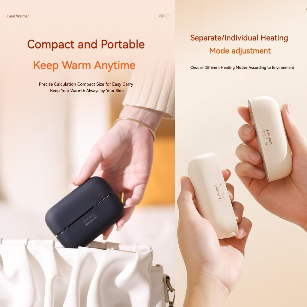 Magnetic Hand Warmers Rechargeable Hand Warmers 2-In-1 Hand Warmers Fast - Beige - Size Fits Adult Hands