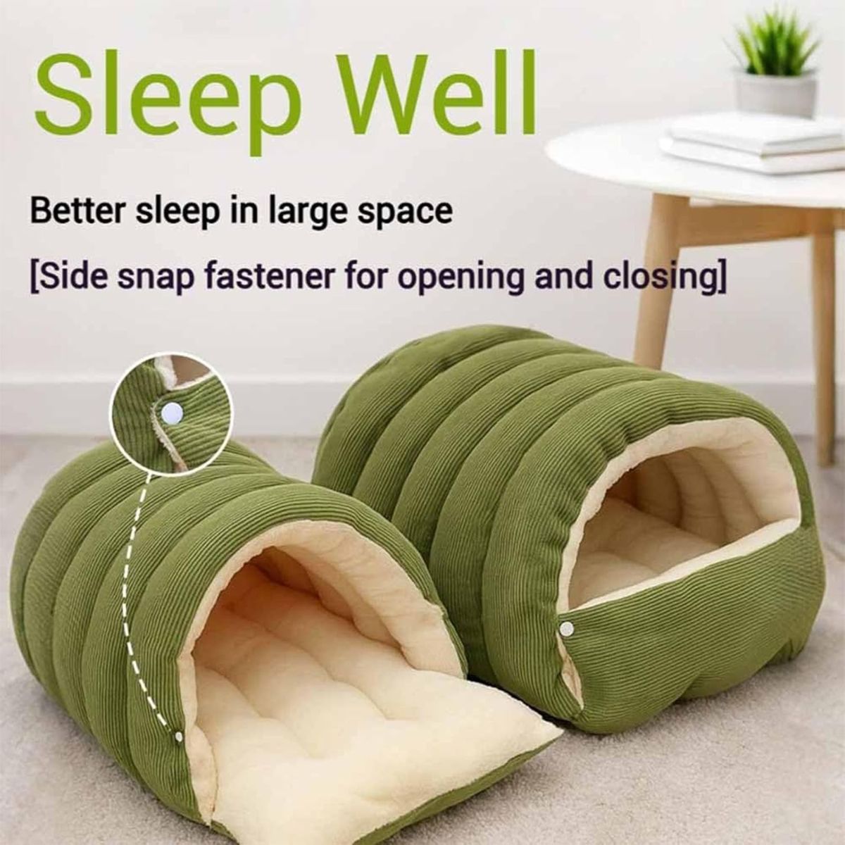 Cozy Monster Cat Bed, Cave Style Pet Bed, Cat Beds for Indoor Cats, Cat Cave Bed Cat Tent with Removable Cushion, Warm Cave Nest Sleeping Bed Puppy House for Cats Small Dogs - Black - Size 43cm*40cm*28cm