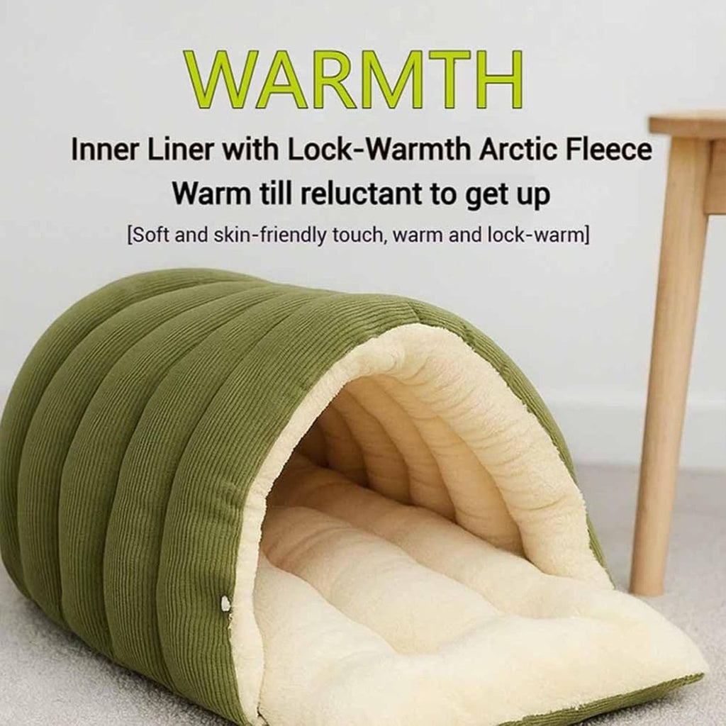 Cozy Monster Cat Bed, Cave Style Pet Bed, Cat Beds for Indoor Cats, Cat Cave Bed Cat Tent with Removable Cushion, Warm Cave Nest Sleeping Bed Puppy House for Cats Small Dogs - Black - Size 43cm*40cm*28cm