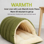 Cozy Monster Cat Bed, Cave Style Pet Bed, Cat Beds for Indoor Cats, Cat Cave Bed Cat Tent with Removable Cushion, Warm Cave Nest Sleeping Bed Puppy House for Cats Small Dogs - Blue - Size 43cm*40cm*28cm