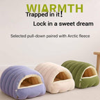 Cozy Monster Cat Bed, Cave Style Pet Bed, Cat Beds for Indoor Cats, Cat Cave Bed Cat Tent with Removable Cushion, Warm Cave Nest Sleeping Bed Puppy House for Cats Small Dogs - Green - Size 30cm*28cm*20cm