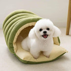 Cozy Monster Cat Bed, Cave Style Pet Bed, Cat Beds for Indoor Cats, Cat Cave Bed Cat Tent with Removable Cushion, Warm Cave Nest Sleeping Bed Puppy House for Cats Small Dogs - Green - Size 43cm*40cm*28cm
