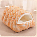 Cozy Monster Cat Bed, Cave Style Pet Bed, Cat Beds for Indoor Cats, Cat Cave Bed Cat Tent with Removable Cushion, Warm Cave Nest Sleeping Bed Puppy House for Cats Small Dogs - Pink - Size 43cm*40cm*28cm