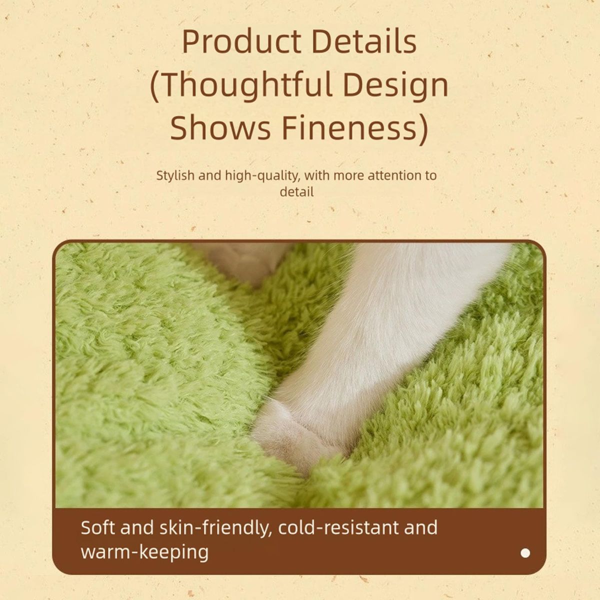 Winter Warm Cats Bed Cartoon Theme Design Highly Density Removable Cover Shelter House Rest Bed for Small Breeds Winter Warm Cats House - Green - Size 45cm*40cm