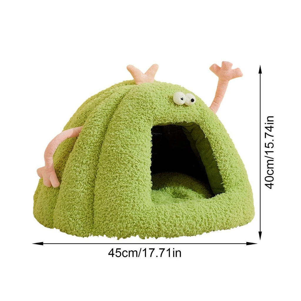Winter Warm Cats Bed Cartoon Theme Design Highly Density Removable Cover Shelter House Rest Bed for Small Breeds Winter Warm Cats House - Purple - Size 45cm*40cm