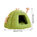 Winter Warm Cats Bed Cartoon Theme Design Highly Density Removable Cover Shelter House Rest Bed for Small Breeds Winter Warm Cats House - Purple - Size 45cm*40cm
