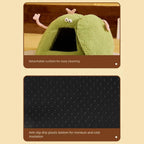 Winter Warm Cats Bed Cartoon Theme Design Highly Density Removable Cover Shelter House Rest Bed for Small Breeds Winter Warm Cats House - Yellow - Size 60cm*45cm