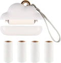 Mini Lint Roller Travel Size, Reusable Lint Roller for Travel, Pet Hair Remover Portable Lint Roller for Clothes with 150 Sheets Refillable - White - Size 10cm