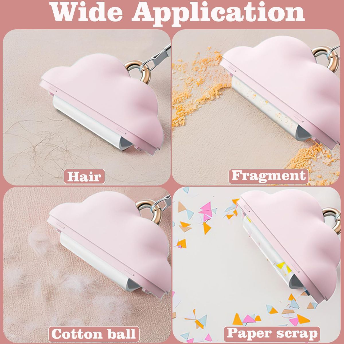 Mini Lint Roller Travel Size, Reusable Lint Roller for Travel, Pet Hair Remover Portable Lint Roller for Clothes with 150 Sheets Refillable - White - Size 10cm