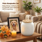 Small Pet Urn for Ashes, Cremation Memorial Urns for Cats & Dogs, Ceramic Paw Design Keepsake Jar with Wooden Lid, Pets Loss Sympathy Gift, 17oz - Black - Size 3.9in*3.7in