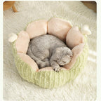 Cactus Cat Beds for Indoor Cute Cactus Fluffy Puppy Bed Squishmall Pet Bed with Removable & Washable Cushion Pillow Cat House Bed Warm Sleeping Bed for Cats Small Dogs - Purple - Size 45cm