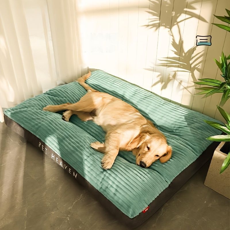 Warm Dog Bed Washable Pet Bed Non-Slip Dog Bed High Backrest Dog Bed Thick Dog - Green - Size 47*37.4in