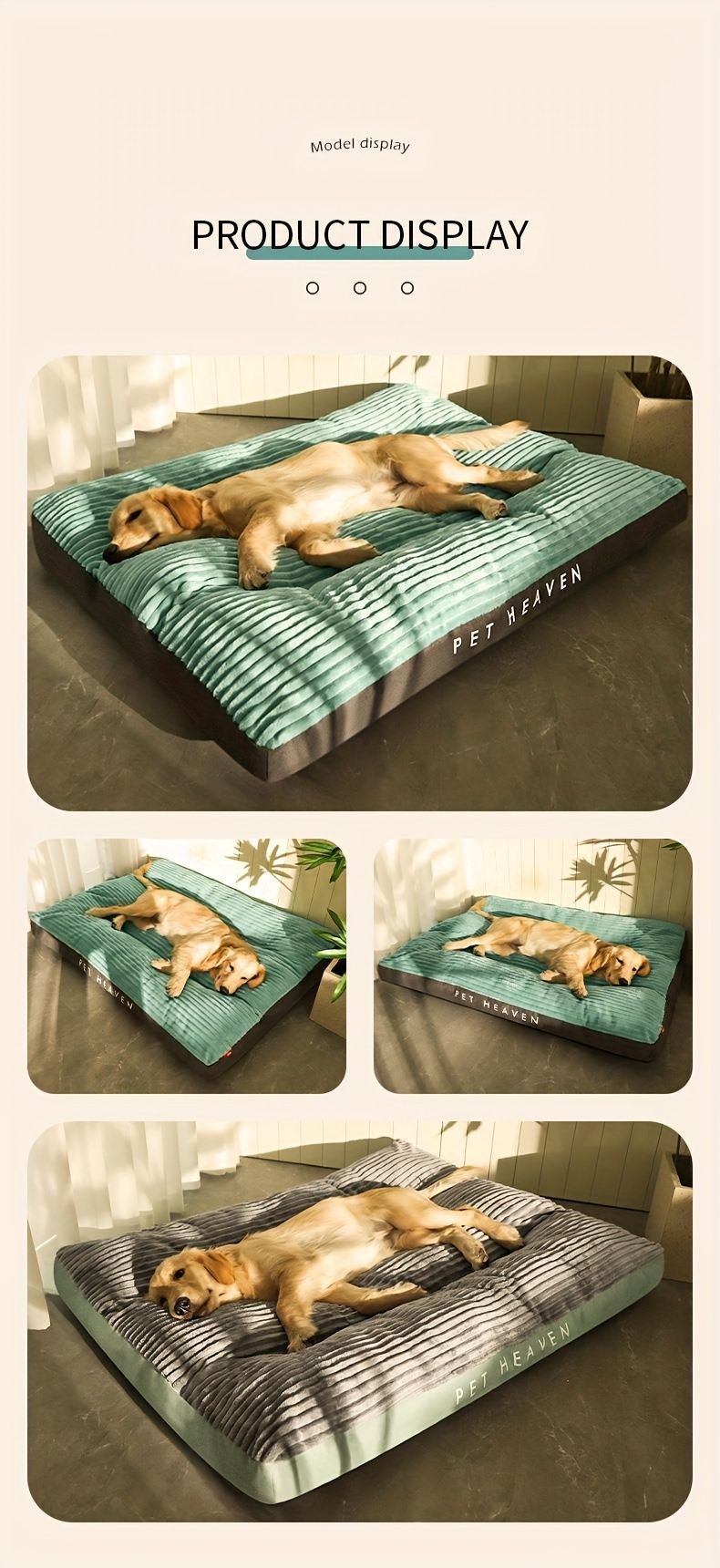 Warm Dog Bed Washable Pet Bed Non-Slip Dog Bed High Backrest Dog Bed Thick Dog - Gray - Size 31.5*25.6in