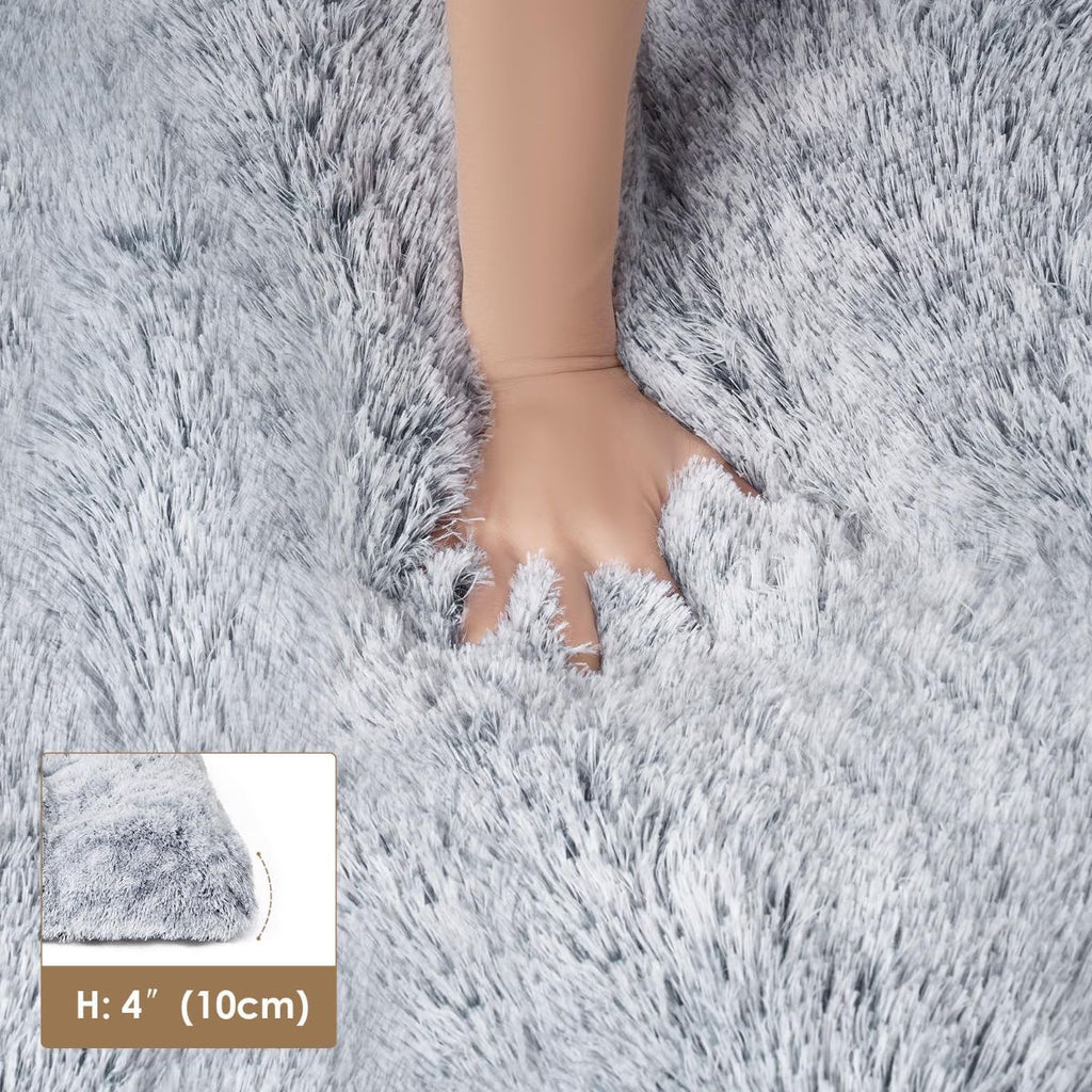 Fluffy Dog Crate Bed for Extra Large Dogs, Plush Faux Fur Pad, Calming Anti Anxiety XL Bed for Crate, Washable Soft Warm Dog Mat with Non-Slip Bottom - Gray - Size 35.4"L x 23.6"W