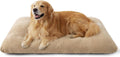 Washable Dog Bed for Crate, Giant Comfort Fluffy Plush Pet Pillow Bed Kennel Pad with Non-Slip Bottom, Machine Washable Pet Sleeping Mat for Jumbo - Brown - Size 47"L x 29"W x 3"Th