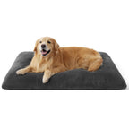 Washable Dog Bed for Crate, Giant Comfort Fluffy Plush Pet Pillow Bed Kennel Pad with Non-Slip Bottom, Machine Washable Pet Sleeping Mat for Jumbo - Dark Gray - Size 41"L x 27"W x 3"Th