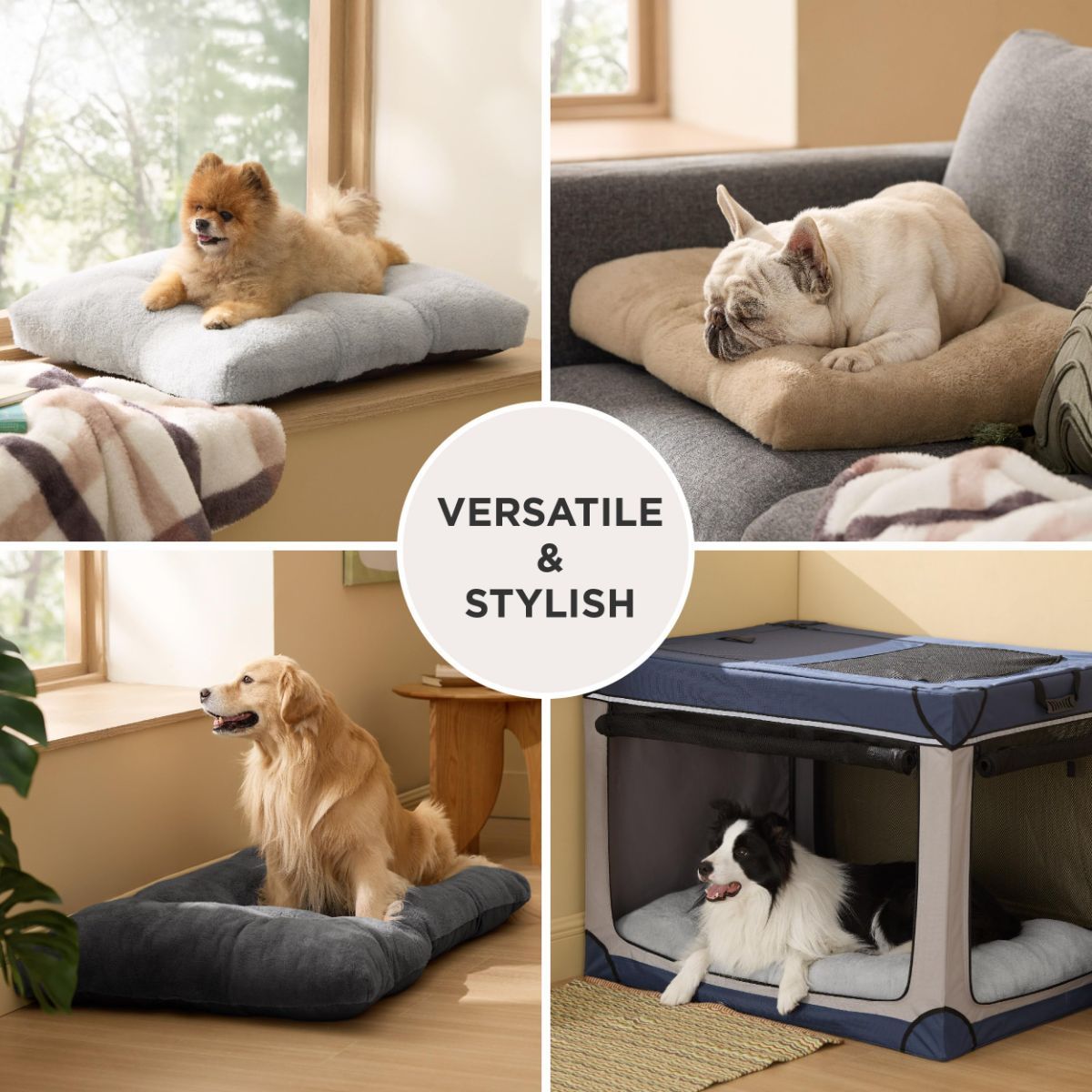 Washable Dog Bed for Crate, Giant Comfort Fluffy Plush Pet Pillow Bed Kennel Pad with Non-Slip Bottom, Machine Washable Pet Sleeping Mat for Jumbo - Dark Gray - Size 47"L x 29"W x 3"Th